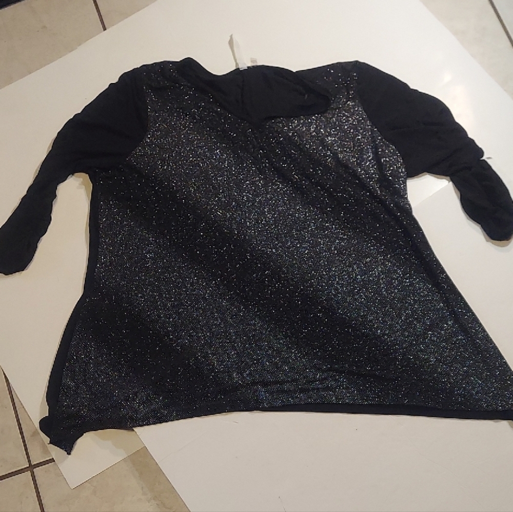 Black Sparkly Long Sleeve Top